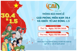 THÔNG BÁO LỊCH NGHỈ LỄ GIẢI PHÓNG MIỀN NAM 30.4 VÀ QUỐC TẾ LAO ĐỘNG 1.5
